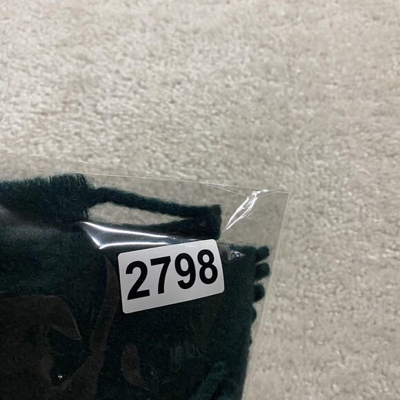 VTG Polo Ralph Lauren Scarf Mens Green 100% Cashmere Crest Logo Made Germany - Picture 4 of 4